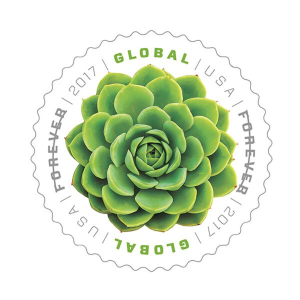 Global: Green Succulent Stamps 2017