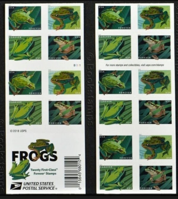 North American frogs USPS first class stamps (2019)