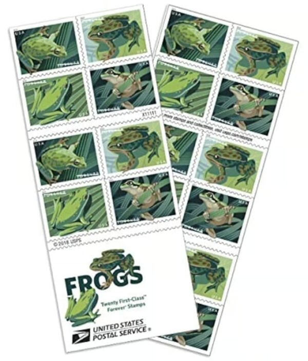 North American frogs USPS first class stamps (2019)